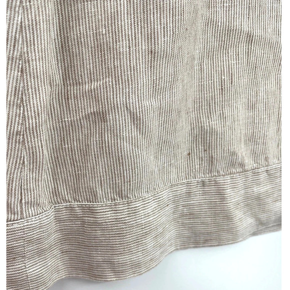 J.Jill Love 100% Linen A-Line Skirt Paperbag Waist  Pockets Tan Striped XL - Picture 6 of 10